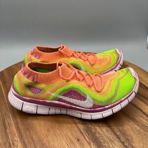 Nike Free 5.0 Flyknit Shoes Womens 8.5 Multicolor Running Comfort Walking Gym
